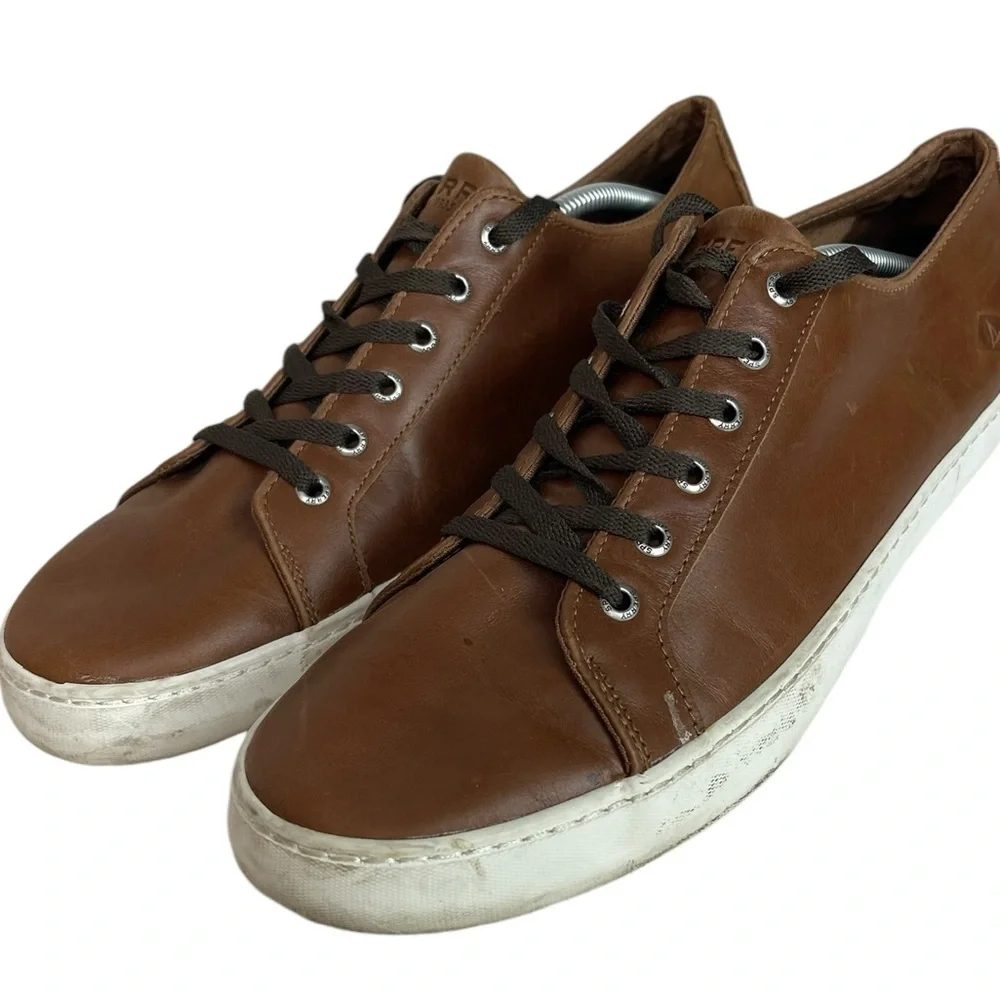 B8 Mens SPERRY Topsider Cognac Brown Leather Boat Shoes 13